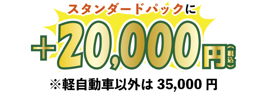 スタンダードパックに＋２００００円
※軽自動車以外は35000円